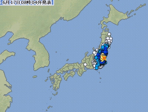 일본 지진 (사진= 일본 기상청 홈페이지 캡처)