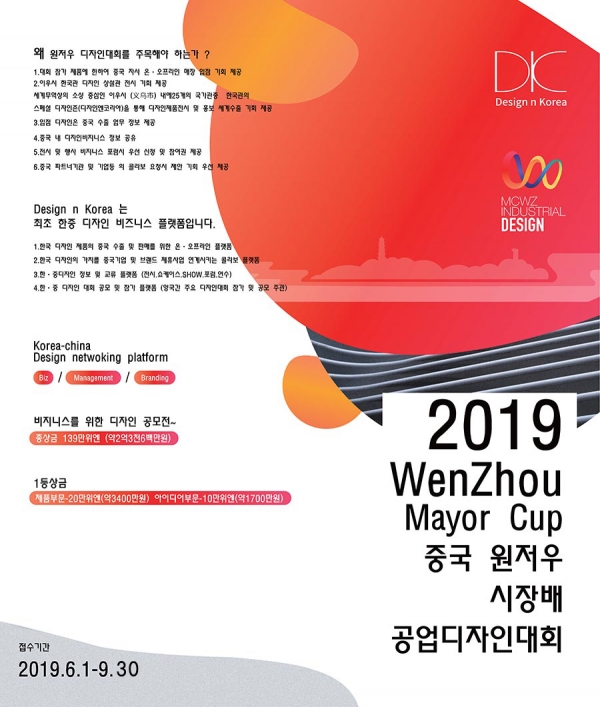 사진 = 2019 시장배 원저우 공업디자인대회 포스터
