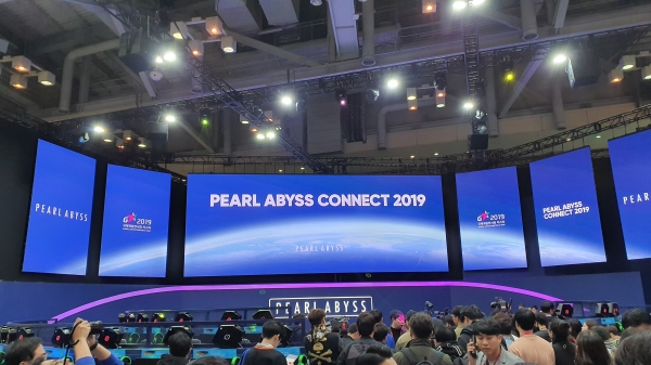 사진 = 14일 부산 벡스코에서 막을 올린 지스타2019에서 펄어비스가 '펄어비스 커넥스 2019'를 열고 신작 게임 4종의 트레일러와 정보를 공개했다.