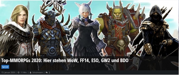 사진 = 독일 매체 Mein-MMO가 선정한 2020년 MMORPG Top5에 선정된 검은사막