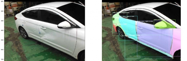 AOS 알파 AI 모델링을 통한 차량 부품과 손상 인식 모습
