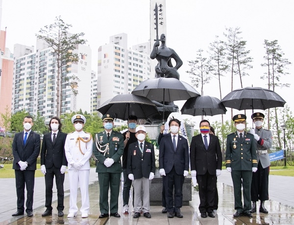 사진=인천광역시서구청,6,25 참전 콜롬비아군 헌화식