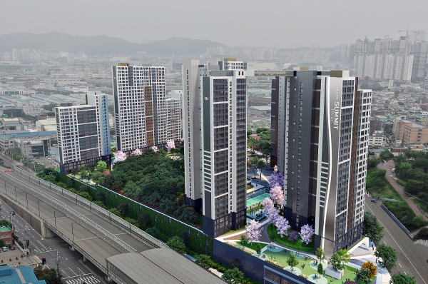 호반건설이 인천 동구 송현동 1번지 일대에 1,112가구의 대단지 아파트를 건설한다.[조감도 호반건설 제공]