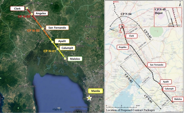 필리핀 남북철도 프로젝트[위치도 현대건설 제공]